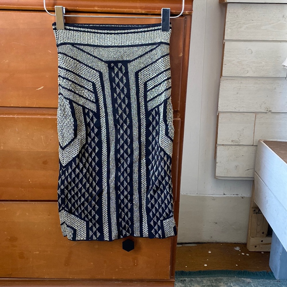 BCBG Max. Black and gold pencil skirt